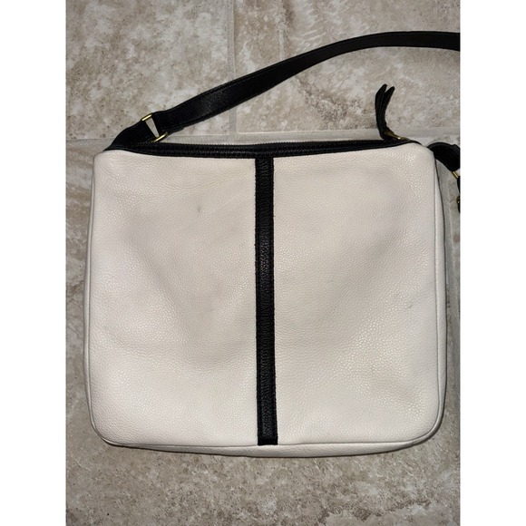 Fossil Elise Double Zip Black‎ Pebbled Leather Crossbody Shoulder Bag Purse - Picture 4 of 16